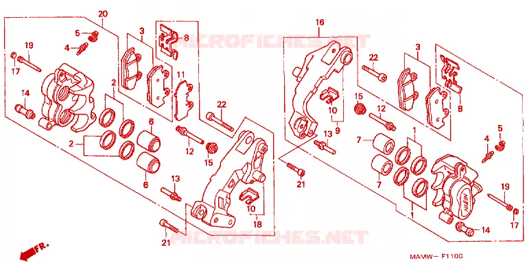REMKLAUW VOOR Honda MOTO 1500 GOLD-WING 1998  GL1500SEW