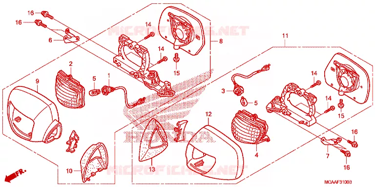 KNIPPERLICHT/SPIEGEL Honda MOTO 1800 GOLD-WING 2009  GL18009