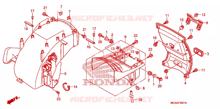 ACHTERSPATBORD  Honda MOTO 1800 GOLD-WING 2009  GL18009