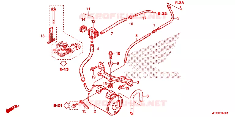GAS RECYCLINGSYSTEEM Honda MOTO 1800 GOLD-WING 2012  GL1800C