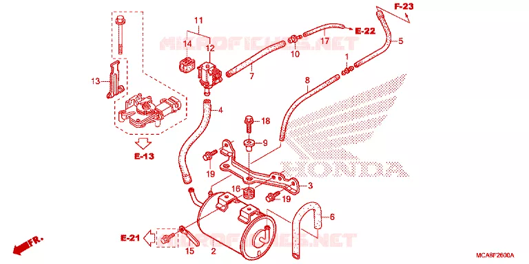 GAS RECYCLINGSYSTEEM Honda MOTO 1800 GOLD-WING 2012  GL1800C