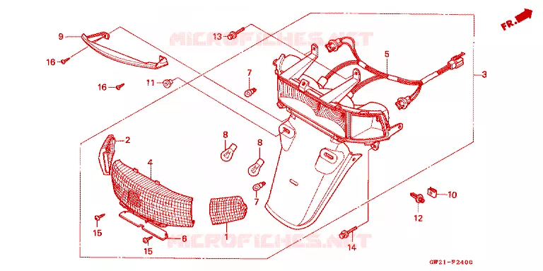 ACHTER COMBINATIE LICHT Honda SCOOTER 50 LEAD 1993  NH50MP