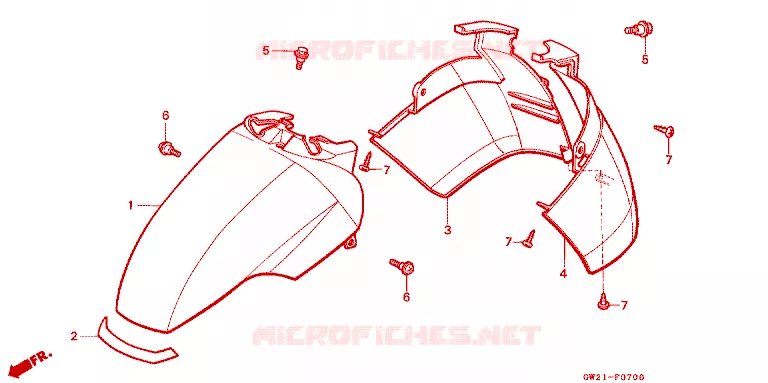 VOORSPATBORD Honda SCOOTER 50 LEAD 1993  NH50MP
