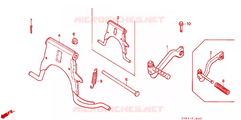 HOOFD STANDAARD/ KICKSTARTER ARM Honda SCOOTER 50 other-models 1991  SY50ML