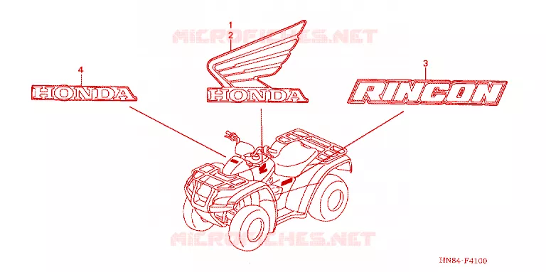 EMBLEEM/STREEP Honda ATV 650 FOURTRAX 2004  TRX650FGA4