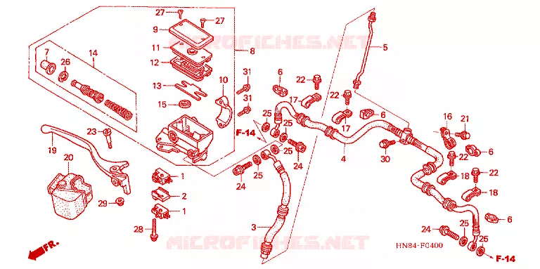 REMPOMP VOOR Honda ATV 650 FOURTRAX 2004  TRX650FGA4