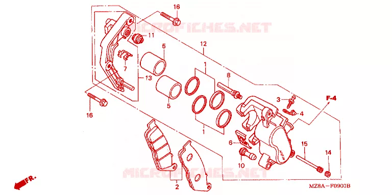 REMKLAUW VOOR Honda MOTO 600 SHADOW 2002  VT600CD2