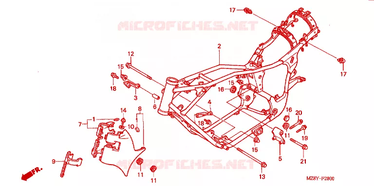 FRAME CHASSIS Honda MOTO 600 SHADOW 2000  VT600CD2Y