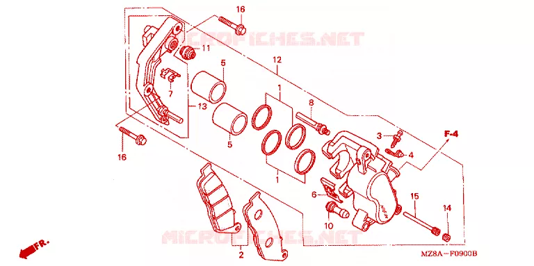 REMKLAUW VOOR Honda MOTO 600 SHADOW 2003  VT600CD3