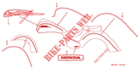 EMBLEEM/STREEP voor Honda VTX 1800 N Black crankcase, Chromed forks cover 2004