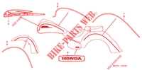 EMBLEEM/STREEP voor Honda VTX 1800 N Black crankcase, Chromed forks cover 2004