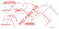 EMBLEEM/STREEP voor Honda VTX 1800 N Black crankcase, Chromed radiators covers 2006