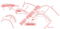 EMBLEEM/STREEP voor Honda VTX 1800 S Silver crankcase, Chromed forks covers 2004