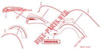 EMBLEEM/STREEP voor Honda VTX 1800 S Silver crankcase, Chromed forks covers 2004