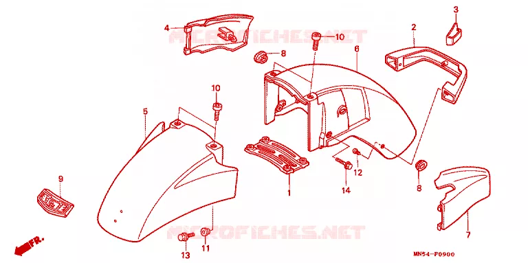 VOORSPATBORD Honda MOTO 1500 GOLD-WING 1990  GL1500IL