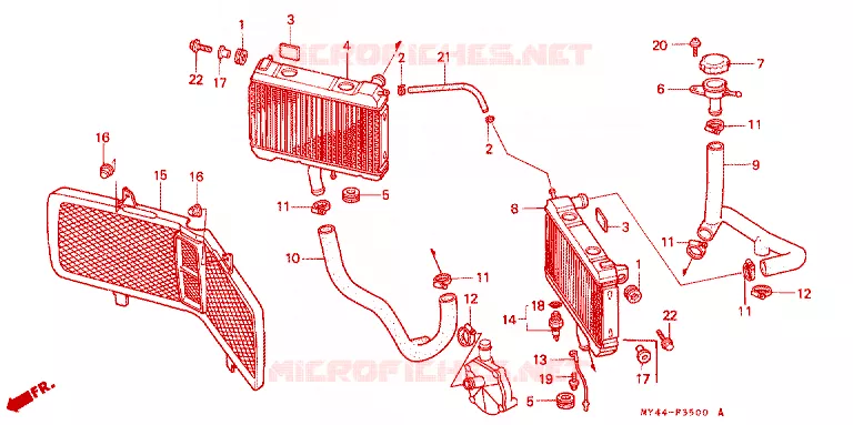 RADIATOR Honda MOTO 1500 GOLD-WING 1993  GL1500IP