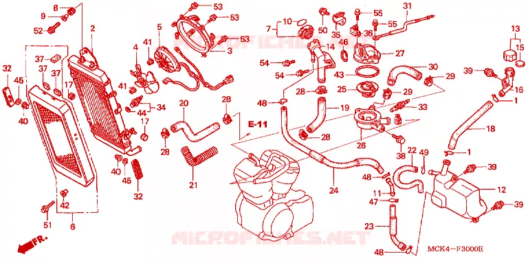 RADIATOR Honda MOTO 1100 SHADOW 2001  VT1100C21