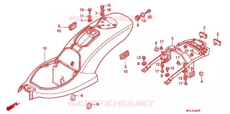ACHTERSPATBORD  Honda MOTO 600 SHADOW 1994  VT600CDR
