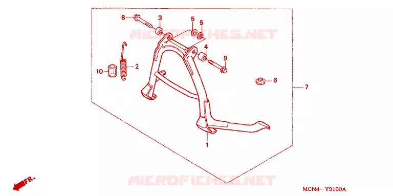 HOOFD STANDAARD/REMPEDAAL Honda MOTO 750 CB 2003  CB7503