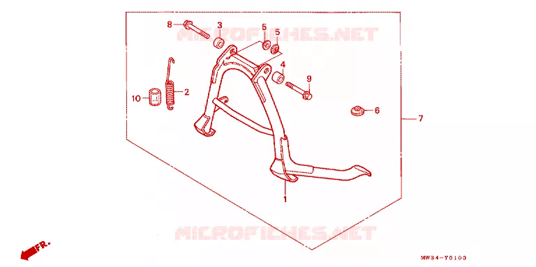 HOOFD STANDAARD/REMPEDAAL Honda MOTO 750 CB 1994  CB750P