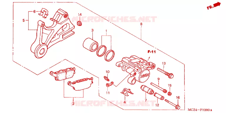 REMKLAUW ACHTER Honda MOTO 900 HORNET 2004  CB900F4