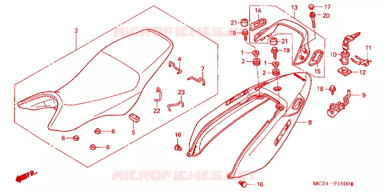 ZITTING - KAP ACHTER Honda MOTO 900 HORNET 2004  CB900F4