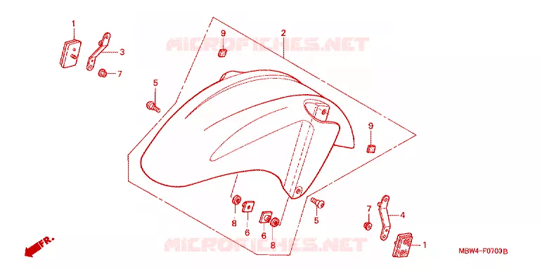 VOORSPATBORD Honda MOTO 600 CBR 2003  CBR600F43