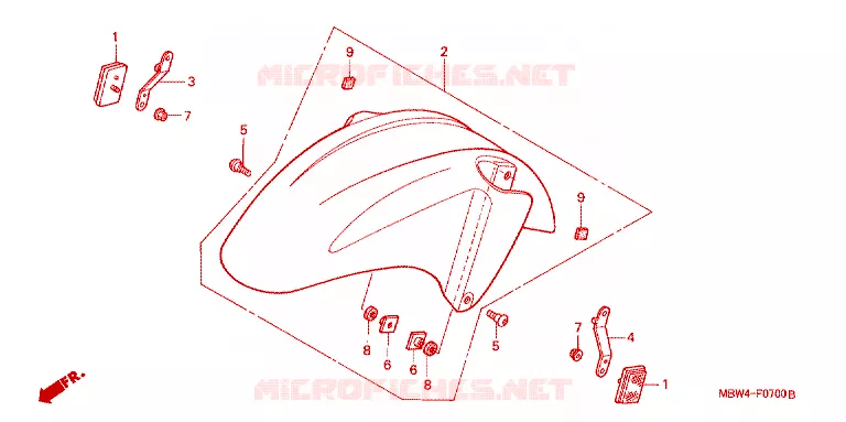 VOORSPATBORD Honda MOTO 600 CBR 1999  CBR600F4X