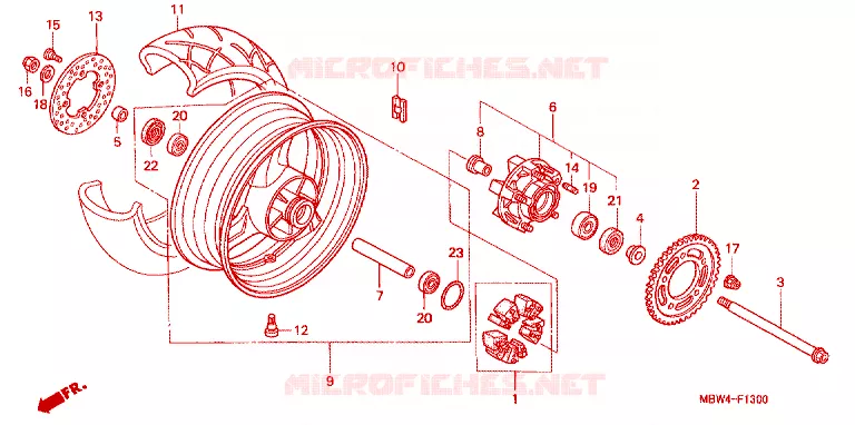 ACHTER WIEL Honda MOTO 600 CBR 2000  CBR600F4Y