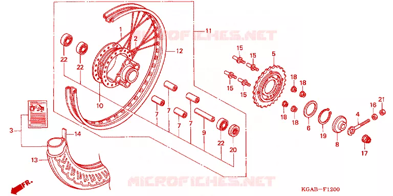 ACHTER WIEL Honda MOTO 125 CG 2003  CG125KS3