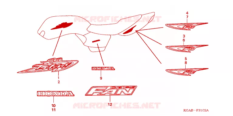 EMBLEEM/STREEP Honda MOTO 125 CG 2003  CG125KS3