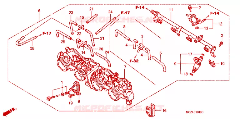GASKLEP HUIS Honda MOTO 900 HORNET 2004  CB900F4