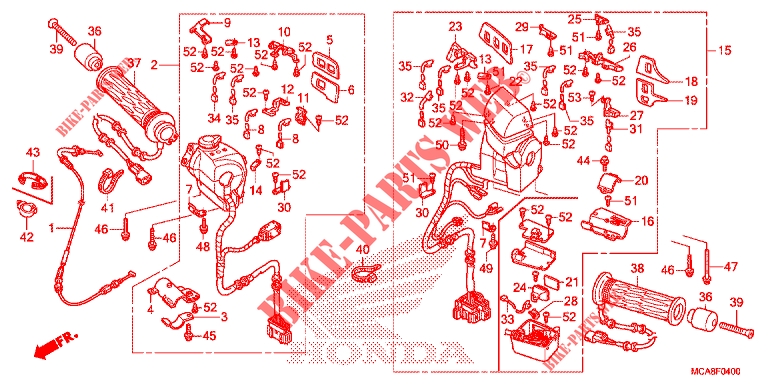 HENDEL SCHAKELAAR voor Honda GL 1800 GOLD WING ABS NAVI 2013