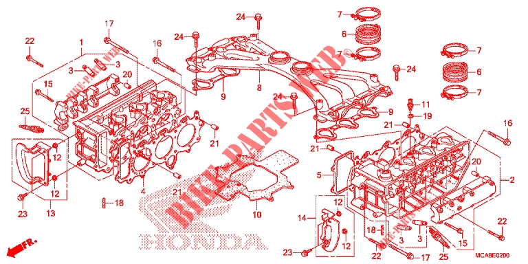 CILINDERKOP voor Honda GL 1800 GOLD WING ABS NAVI AIRBAG 2013