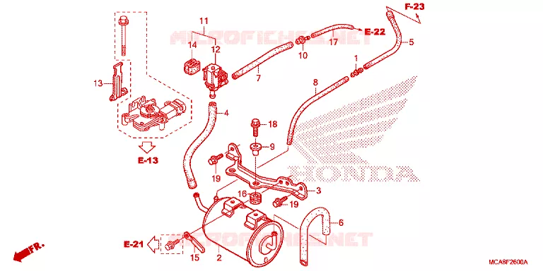 GAS RECYCLINGSYSTEEM Honda MOTO 1800 GOLD-WING 2013  GL1800D
