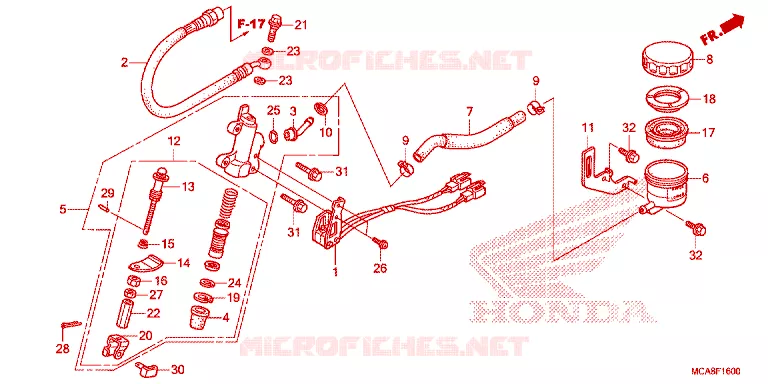 REMPOMP ACHTER Honda MOTO 1800 GOLD-WING 2013  GL1800D