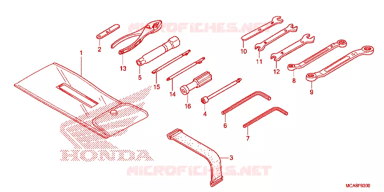 GEREEDSCHAP Honda MOTO 1800 GOLD-WING 2015  GL1800F