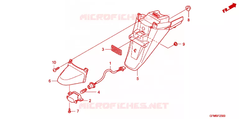ACHTERSPATBORD  Honda SCOOTER 110 LEAD 2009  NHX110A