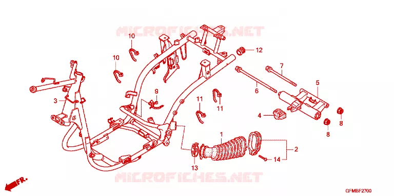 FRAME CHASSIS Honda SCOOTER 110 LEAD 2009  NHX110A