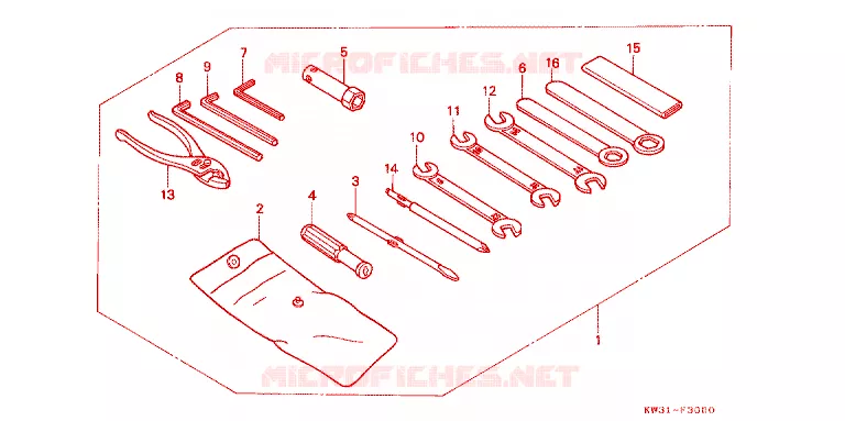 GEREEDSCHAP Honda MOTO 250 NX 1990  NX250K_J