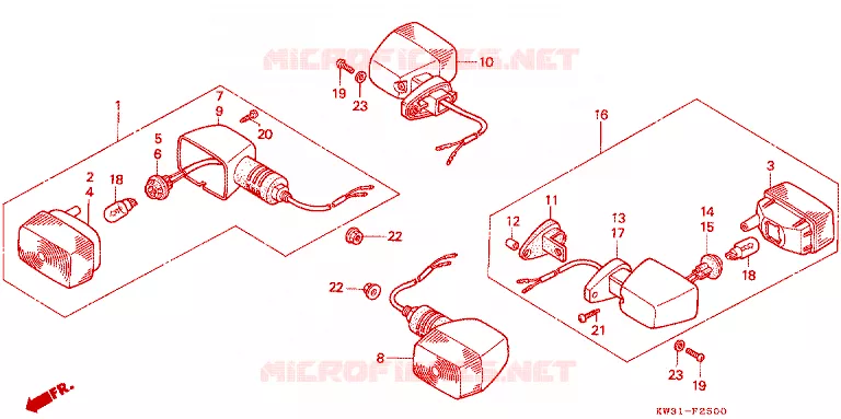 KNIPPERLICHT Honda MOTO 250 NX 1992  NX250K_J