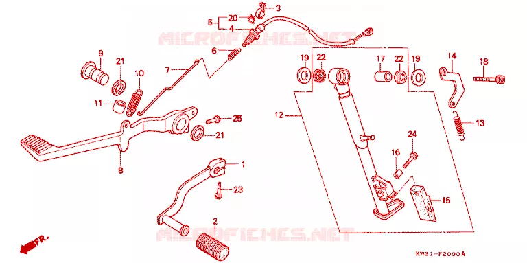 REMPEDAAL/SCHAKELPEDAAL Honda MOTO 250 NX 1993  NX250K_J