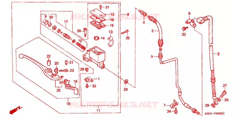 REMPOMP VOOR Honda MOTO 250 NX 1992  NX250K_J