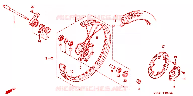 VOORWIEL Honda MOTO 400 NX 2001  NX4001