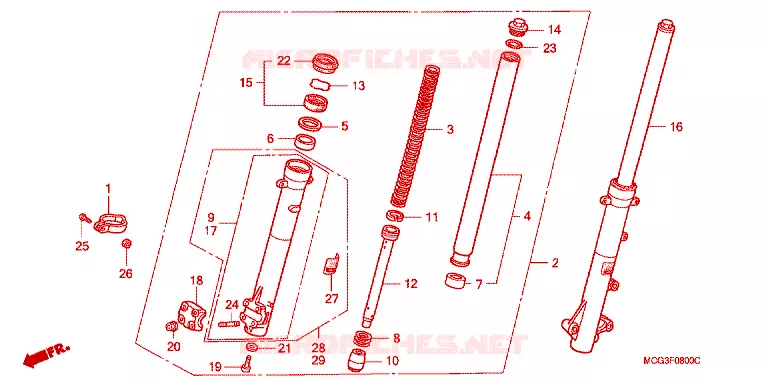 VOOR VORK Honda MOTO 400 NX 2003  NX4003