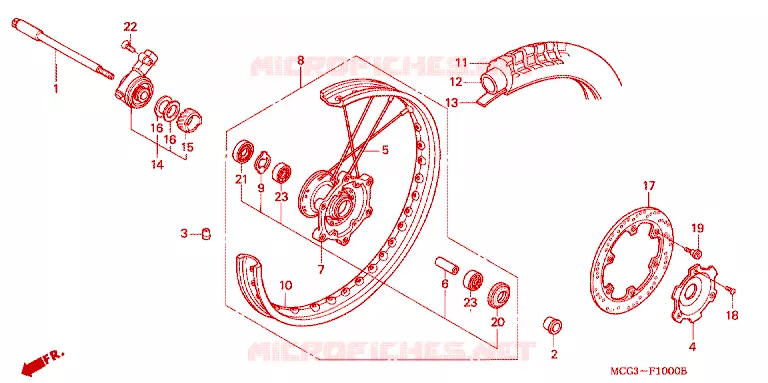 VOORWIEL Honda MOTO 400 NX 2003  NX4003