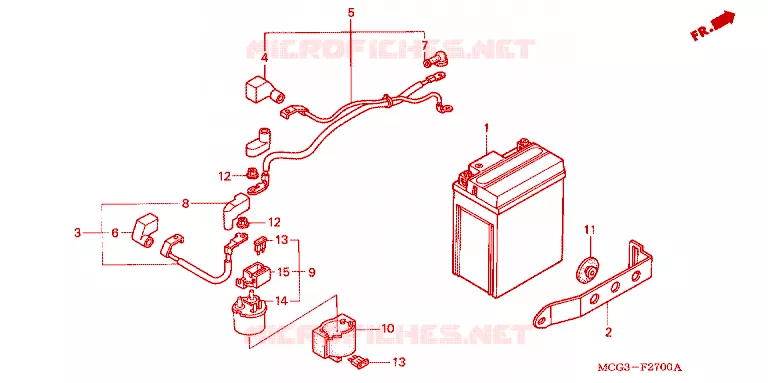 ACCU Honda MOTO 400 NX 2004  NX4004