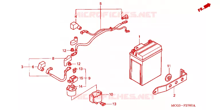 ACCU Honda MOTO 400 NX 2008  NX4007