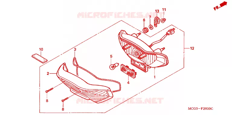 ACHTERLICHT Honda MOTO 400 NX 2007  NX4007