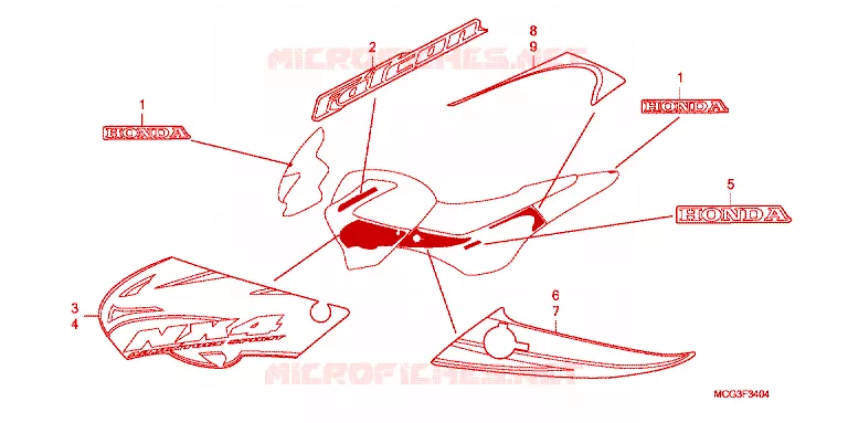 EMBLEEM/STREEP Honda MOTO 400 NX 2008  NX4007